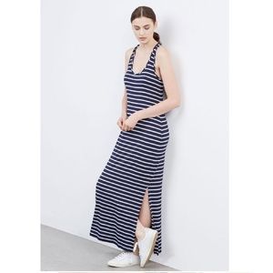 Amour Vert Twist-Back Maxi Dress, Navy and White